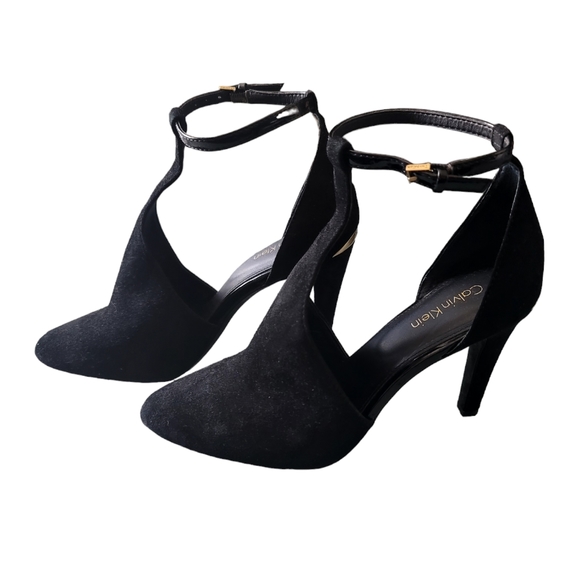 Calvin Klein Suede T-strap Pump - Picture 2 of 10